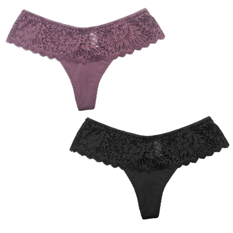 Culotte Tanga en Dentelle Femme – Sexy, Confortable et Élégante (2 pièces)