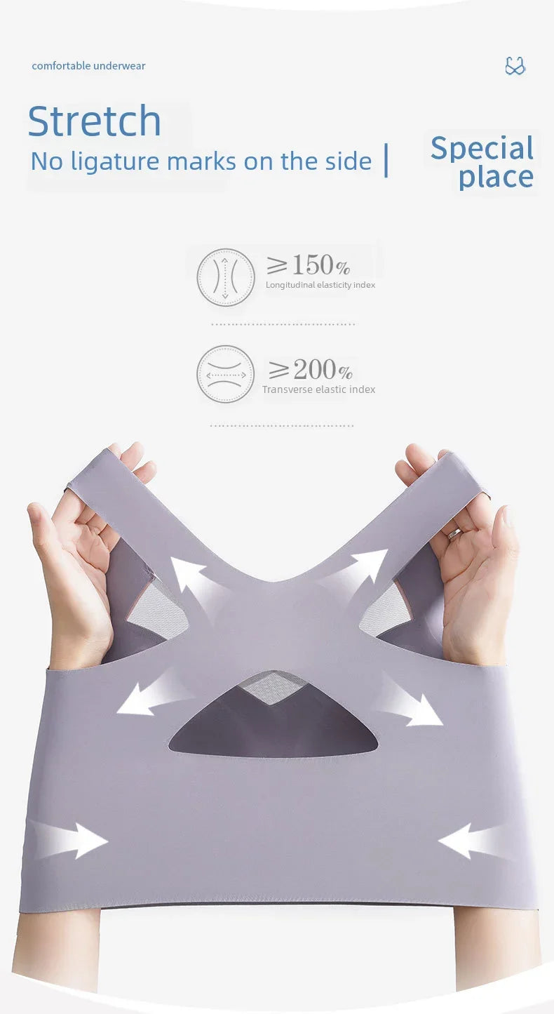 Soutien-gorge réglable pour femmes, grande poitrine, petit soutien-gorge, empêche l'affaissement, froncé, sans anneau en acier, Support supérieur étendu