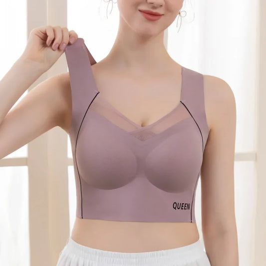Soutien-gorge réglable pour femmes, grande poitrine, petit soutien-gorge, empêche l'affaissement, froncé, sans anneau en acier, Support supérieur étendu