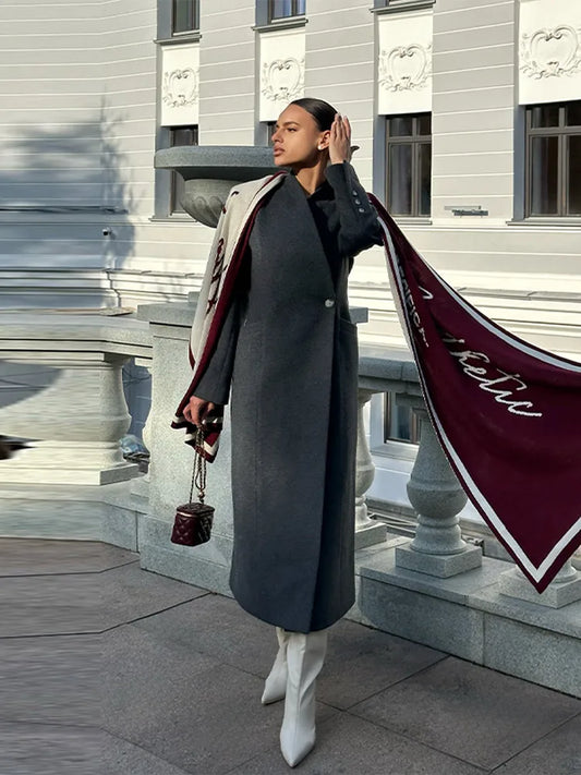 Manteau Noir Femme Streetwear – Col Montant & Coupe Décontractée