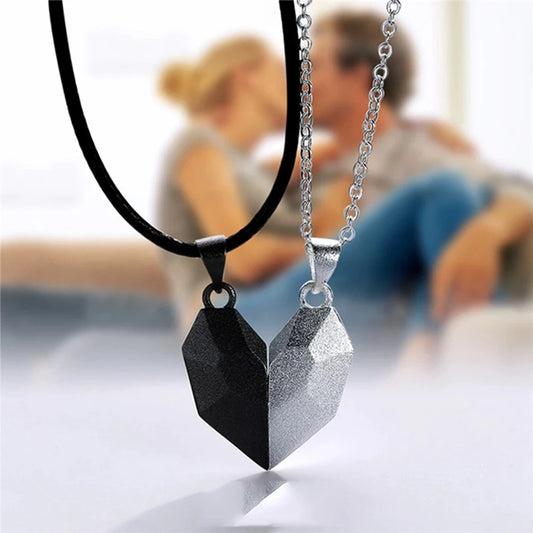 Collier couple Électrocardiogramme cœur magnétique – Symbole d’amour