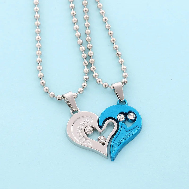 Collier couple Électrocardiogramme cœur magnétique – Symbole d’amour
