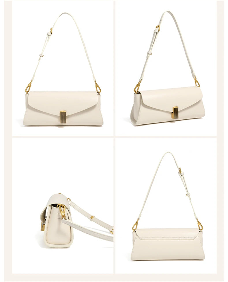 Hifashion élégant en cuir véritable sous les bras sacs à bandoulière pour femmes 2025 luxe concepteur bandoulière sacs à main carrés dames sacs à main