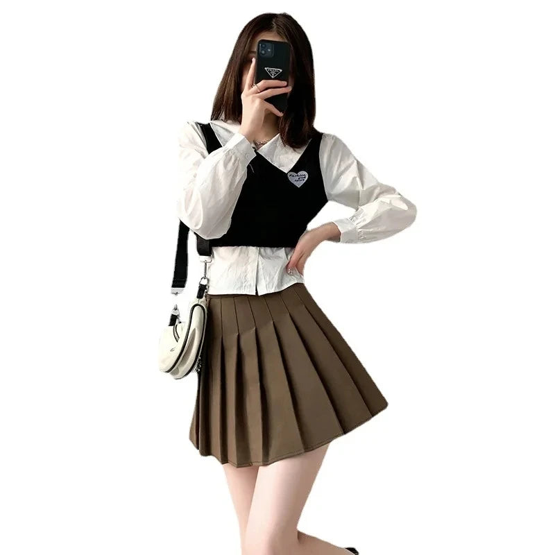 Jupe courte femme grande taille femme été taille haute Harajuku coréen noir mini jupe plissée femme étudiant uniforme
