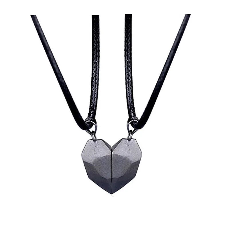 Collier couple Électrocardiogramme cœur magnétique – Symbole d’amour