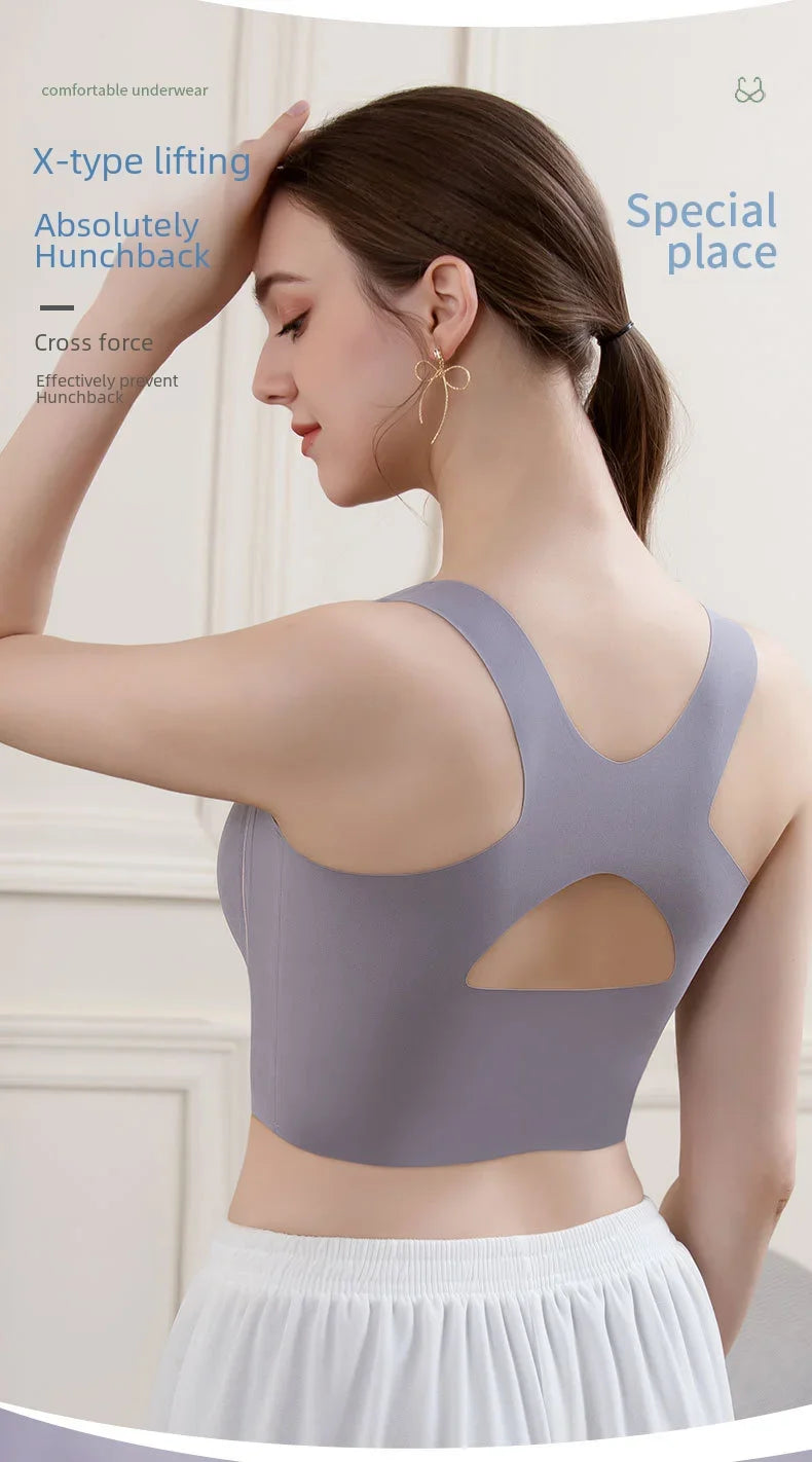 Soutien-gorge réglable pour femmes, grande poitrine, petit soutien-gorge, empêche l'affaissement, froncé, sans anneau en acier, Support supérieur étendu