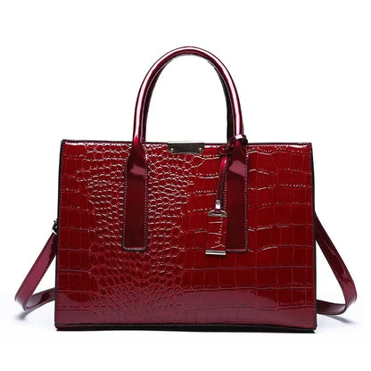 Sac à main de luxe Vintage motif Crocodile pour femmes, fourre-tout de grande capacité, sac à bandoulière d'affaires en cuir pour femmes
