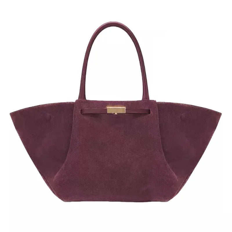 Demellier – sac fourre-tout en cuir suédé pour femmes, grande capacité, en forme de boulette, sous les bras, Style rétro américain, sac à main à usage quotidien