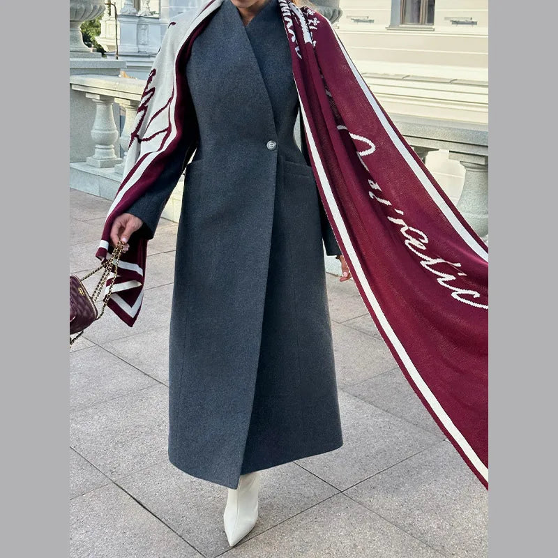 Manteau Noir Femme Streetwear – Col Montant & Coupe Décontractée