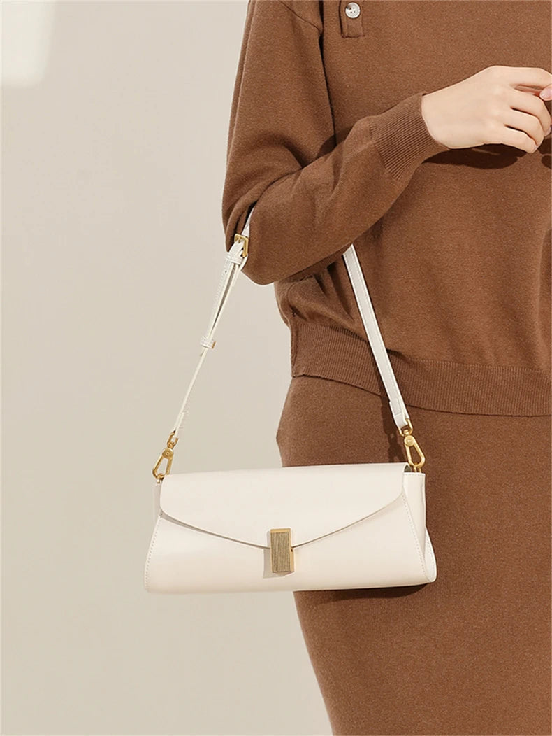 Hifashion élégant en cuir véritable sous les bras sacs à bandoulière pour femmes 2025 luxe concepteur bandoulière sacs à main carrés dames sacs à main