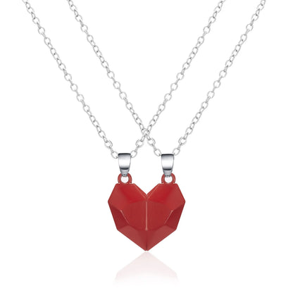 Collier couple Électrocardiogramme cœur magnétique – Symbole d’amour