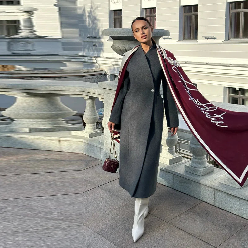 Manteau Noir Femme Streetwear – Col Montant & Coupe Décontractée