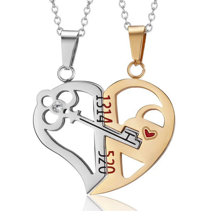Collier couple Électrocardiogramme cœur magnétique – Symbole d’amour