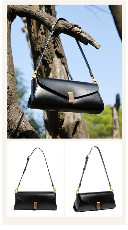 Hifashion élégant en cuir véritable sous les bras sacs à bandoulière pour femmes 2025 luxe concepteur bandoulière sacs à main carrés dames sacs à main