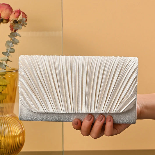 Sac à Bandoulière Plissé en Satin – Élégance Moderne pour Dîner, Sorties et Mariage