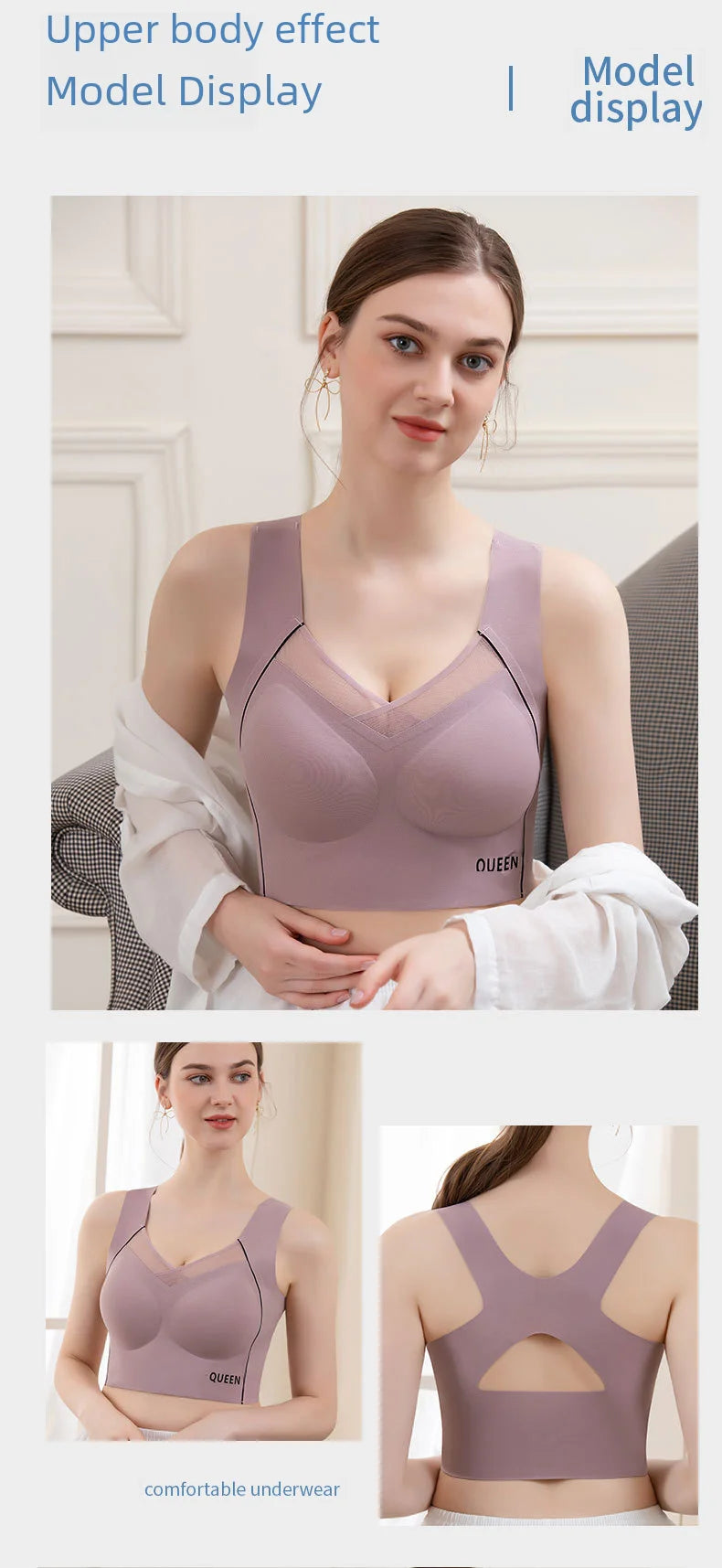 Soutien-gorge réglable pour femmes, grande poitrine, petit soutien-gorge, empêche l'affaissement, froncé, sans anneau en acier, Support supérieur étendu