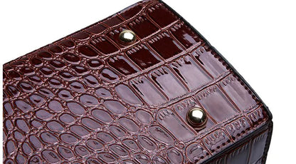 Sac à main de luxe Vintage motif Crocodile pour femmes, fourre-tout de grande capacité, sac à bandoulière d'affaires en cuir pour femmes