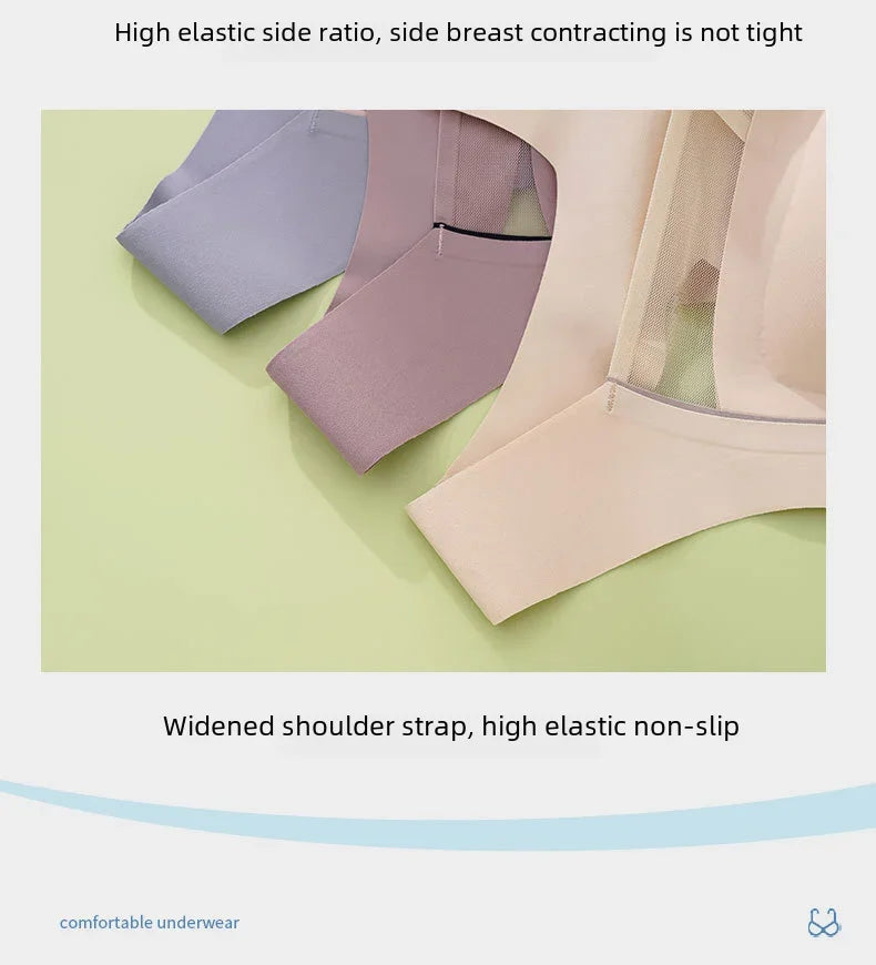 Soutien-gorge réglable pour femmes, grande poitrine, petit soutien-gorge, empêche l'affaissement, froncé, sans anneau en acier, Support supérieur étendu