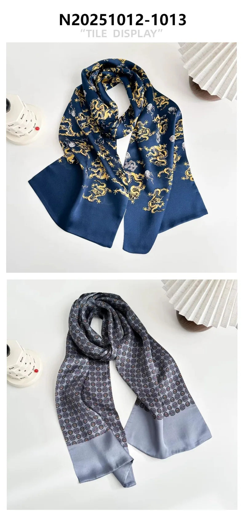 Écharpe double face en Soie de Mûrier 100 %