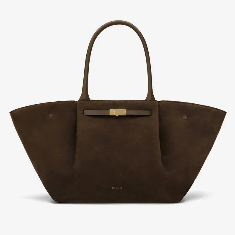 Demellier – sac fourre-tout en cuir suédé pour femmes, grande capacité, en forme de boulette, sous les bras, Style rétro américain, sac à main à usage quotidien