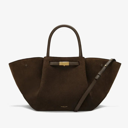 Demellier – sac fourre-tout en cuir suédé pour femmes, grande capacité, en forme de boulette, sous les bras, Style rétro américain, sac à main à usage quotidien