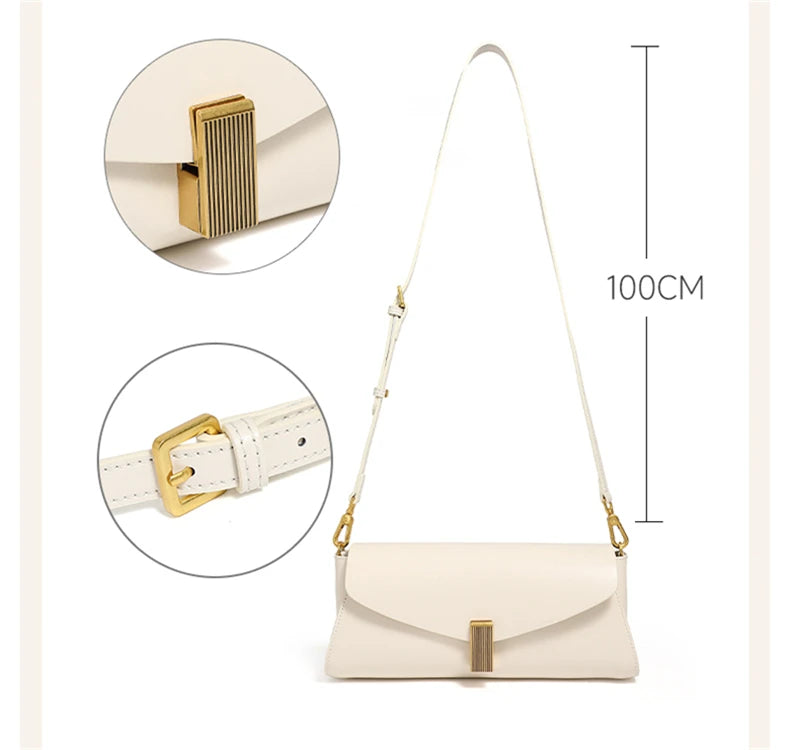 Hifashion élégant en cuir véritable sous les bras sacs à bandoulière pour femmes 2025 luxe concepteur bandoulière sacs à main carrés dames sacs à main