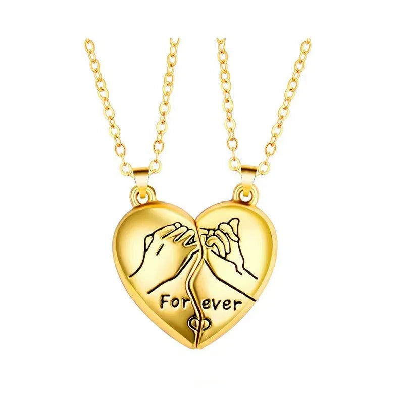 Collier couple Électrocardiogramme cœur magnétique – Symbole d’amour