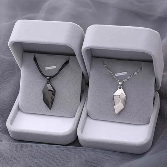 Collier couple Électrocardiogramme cœur magnétique – Symbole d’amour