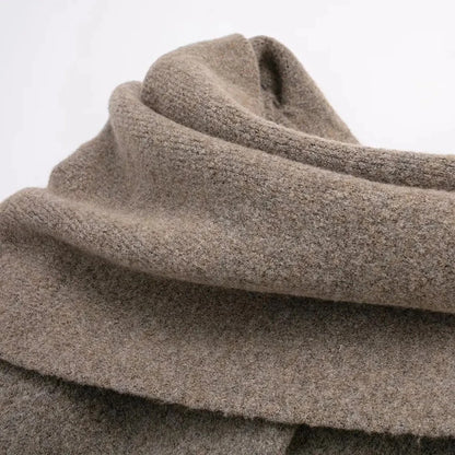 Cardigan en tricot pour femmes avec écharpe Veste slim décontractée Manches longues Patchwork Pocket Jacket Elegant Office Women's Sweater Coat Fashion Jacket