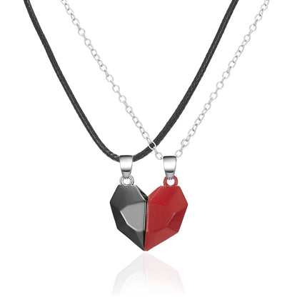 Collier couple Électrocardiogramme cœur magnétique – Symbole d’amour