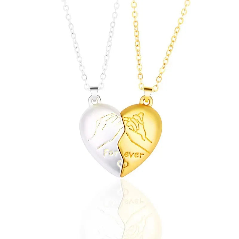 Collier couple Électrocardiogramme cœur magnétique – Symbole d’amour