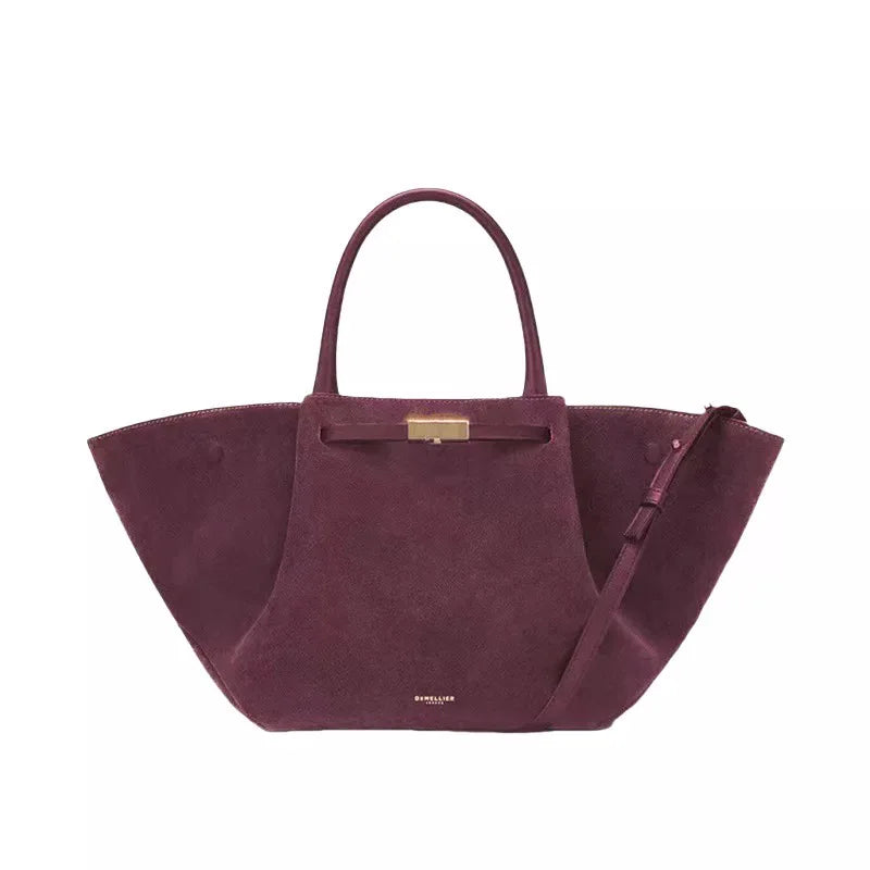 Demellier – sac fourre-tout en cuir suédé pour femmes, grande capacité, en forme de boulette, sous les bras, Style rétro américain, sac à main à usage quotidien