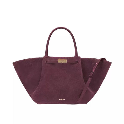 Demellier – sac fourre-tout en cuir suédé pour femmes, grande capacité, en forme de boulette, sous les bras, Style rétro américain, sac à main à usage quotidien