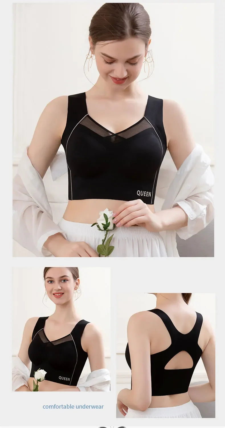 Soutien-gorge réglable pour femmes, grande poitrine, petit soutien-gorge, empêche l'affaissement, froncé, sans anneau en acier, Support supérieur étendu