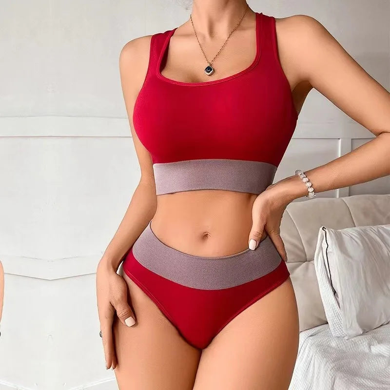 Ensemble de soutien-gorge transfrontalier avec haut réglable à fines bretelles imprimé amour pour femmes, rassemblement de sous-vêtements exclusifs européens et américains