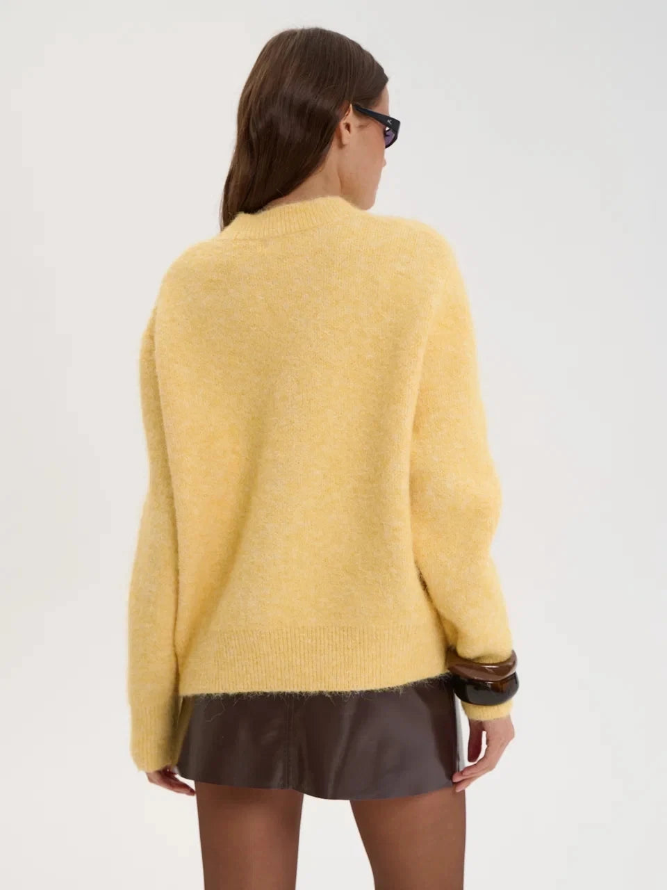 Hirsionsan basique col rond manches de base pull femmes 2025 surdimensionné court tricoté laine pull femme décontracté épais chaud doux hauts