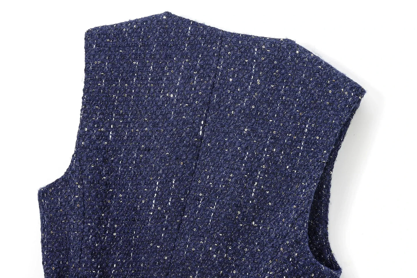Gilet bleu à paillettes pour femmes, nouvelle mode avec ceinture, manteau sans manches, Streetwear Chic, automne 2025