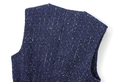 Gilet bleu à paillettes pour femmes, nouvelle mode avec ceinture, manteau sans manches, Streetwear Chic, automne 2025