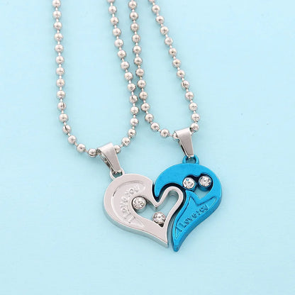 Collier couple Électrocardiogramme cœur magnétique – Symbole d’amour