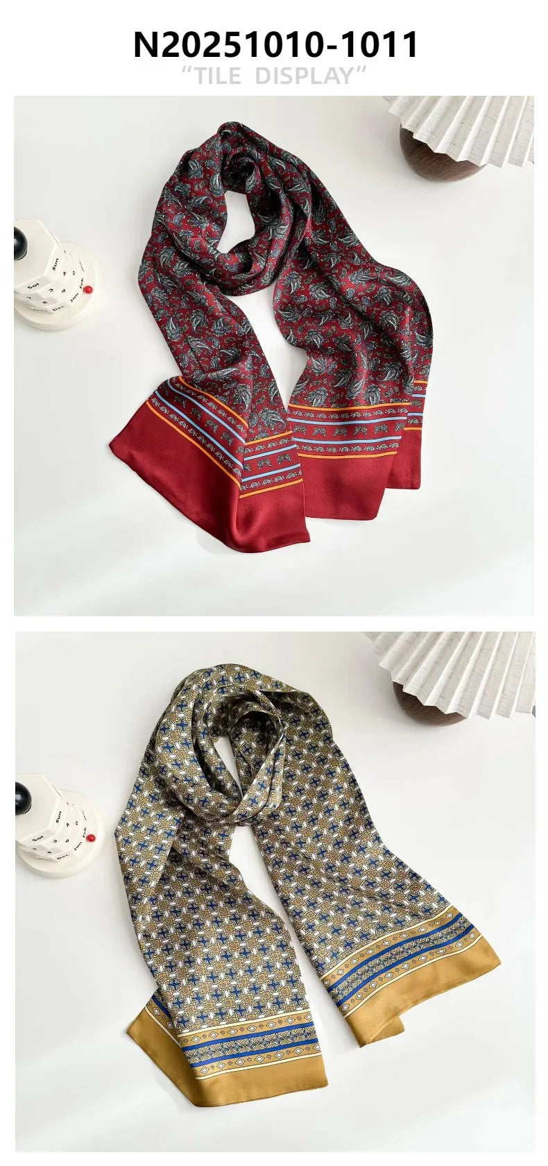 Écharpe double face en Soie de Mûrier 100 %