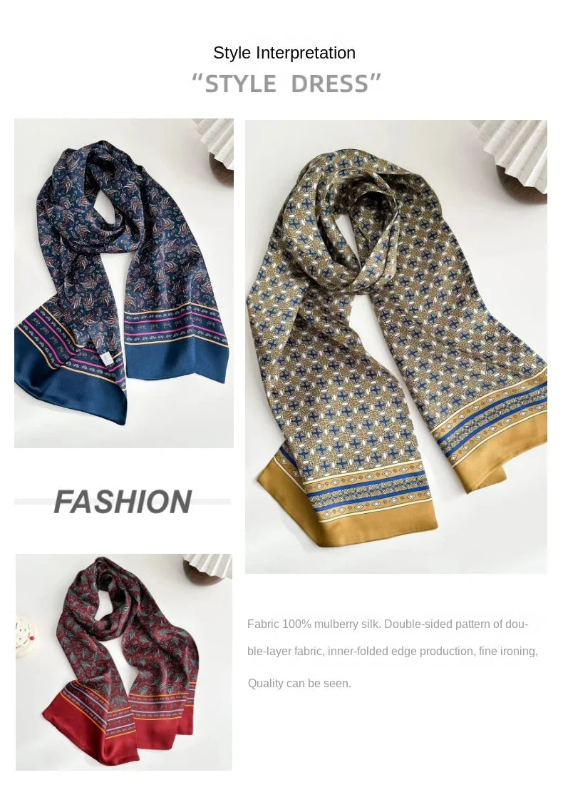 Écharpe double face en Soie de Mûrier 100 %