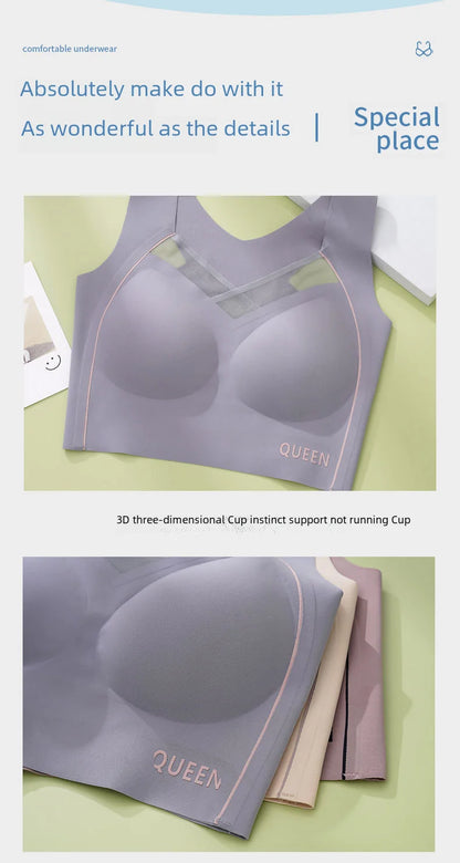 Soutien-gorge réglable pour femmes, grande poitrine, petit soutien-gorge, empêche l'affaissement, froncé, sans anneau en acier, Support supérieur étendu