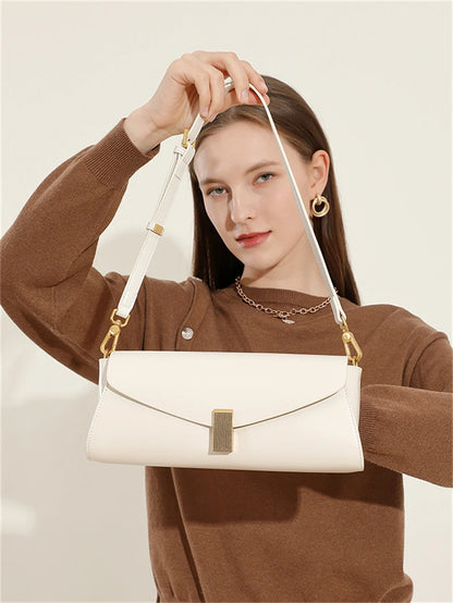 Hifashion élégant en cuir véritable sous les bras sacs à bandoulière pour femmes 2025 luxe concepteur bandoulière sacs à main carrés dames sacs à main