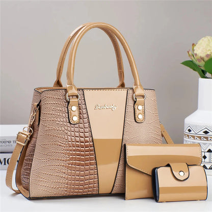Sac à bandoulière Simple de grande capacité, sac à main motif Crocodile, ensemble de trois pièces, à la mode, Simple, polyvalent, nouvelle collection