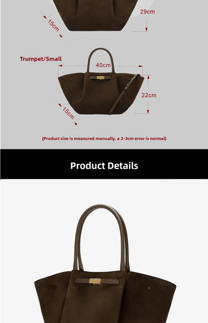 Demellier – sac fourre-tout en cuir suédé pour femmes, grande capacité, en forme de boulette, sous les bras, Style rétro américain, sac à main à usage quotidien