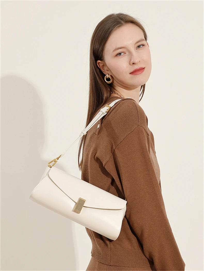 Hifashion élégant en cuir véritable sous les bras sacs à bandoulière pour femmes 2025 luxe concepteur bandoulière sacs à main carrés dames sacs à main