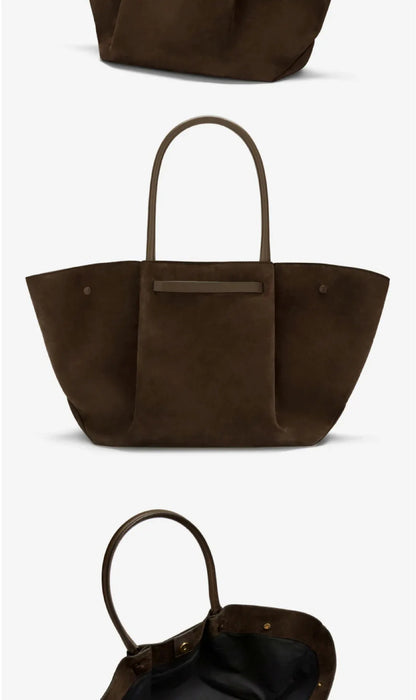 Demellier – sac fourre-tout en cuir suédé pour femmes, grande capacité, en forme de boulette, sous les bras, Style rétro américain, sac à main à usage quotidien