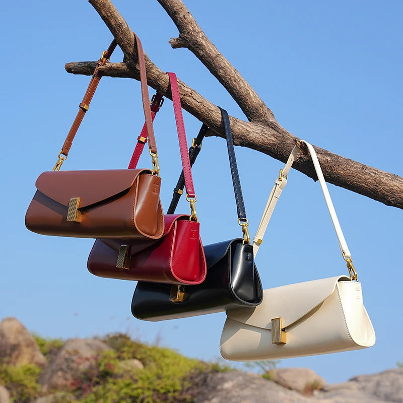 Hifashion élégant en cuir véritable sous les bras sacs à bandoulière pour femmes 2025 luxe concepteur bandoulière sacs à main carrés dames sacs à main