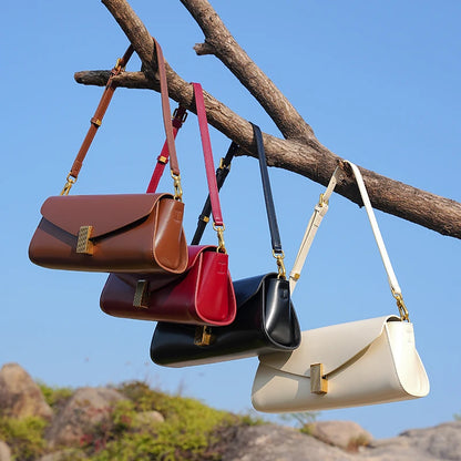 Hifashion élégant en cuir véritable sous les bras sacs à bandoulière pour femmes 2025 luxe concepteur bandoulière sacs à main carrés dames sacs à main