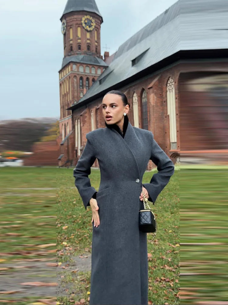 Manteau Noir Femme Streetwear – Col Montant & Coupe Décontractée